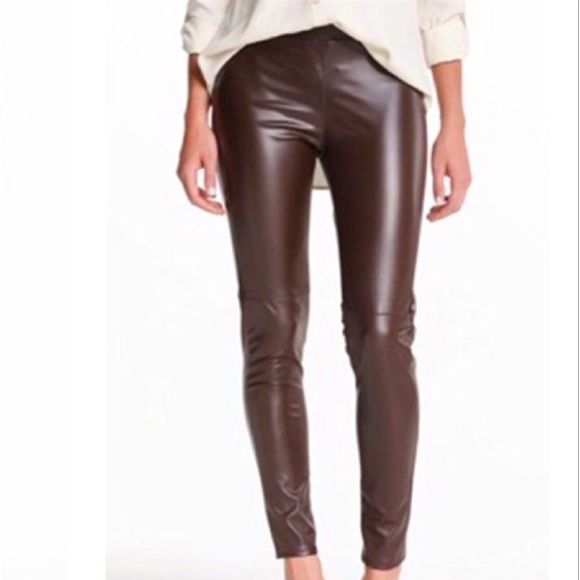 Abercrombie & Fitch Pants - Abercrombie & Fitch Faux Brown Leather Leggings  Size Medium